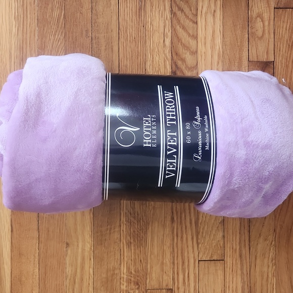 Hotel Collection Velvet Throw Blanket Set - White, Purple, Pink - Picture 6 of 9